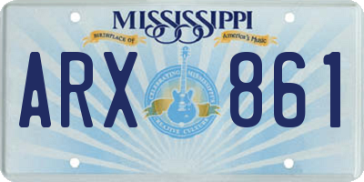 MS license plate ARX861