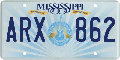 MS license plate ARX862