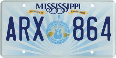 MS license plate ARX864