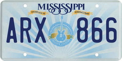 MS license plate ARX866