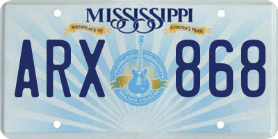 MS license plate ARX868