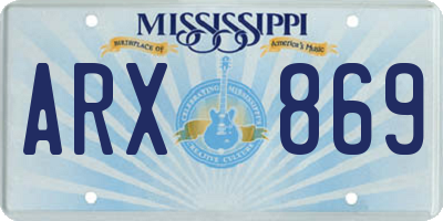 MS license plate ARX869