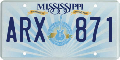 MS license plate ARX871