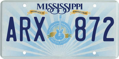 MS license plate ARX872