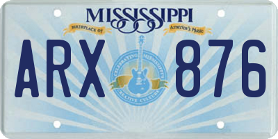 MS license plate ARX876