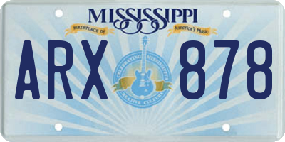 MS license plate ARX878