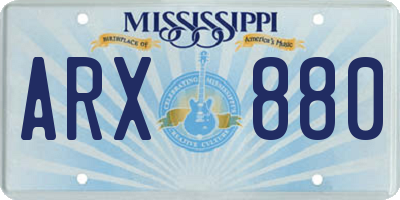 MS license plate ARX880
