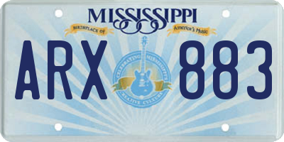 MS license plate ARX883