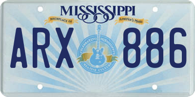 MS license plate ARX886