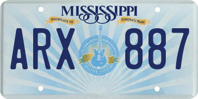 MS license plate ARX887
