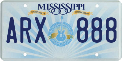 MS license plate ARX888