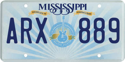 MS license plate ARX889