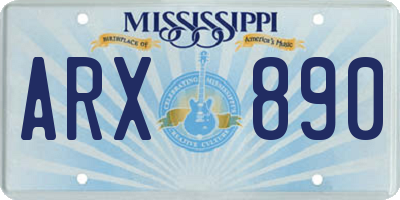 MS license plate ARX890