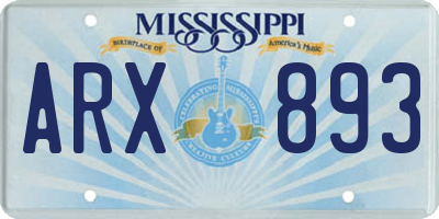 MS license plate ARX893