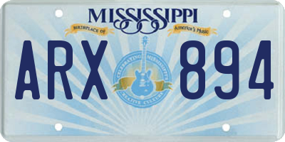 MS license plate ARX894