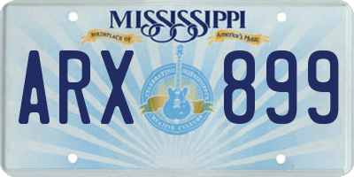 MS license plate ARX899