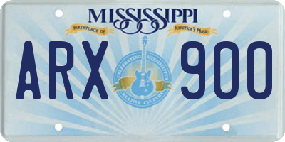 MS license plate ARX900