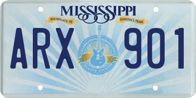 MS license plate ARX901