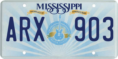 MS license plate ARX903