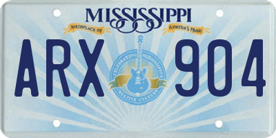 MS license plate ARX904