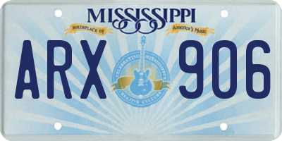 MS license plate ARX906