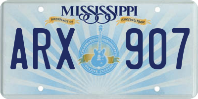 MS license plate ARX907