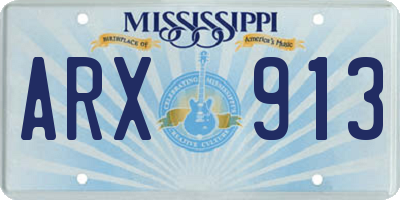 MS license plate ARX913