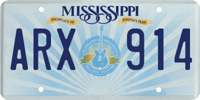 MS license plate ARX914
