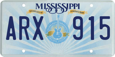 MS license plate ARX915