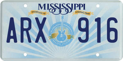 MS license plate ARX916