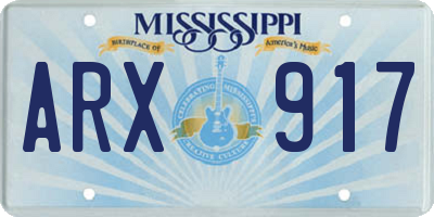 MS license plate ARX917