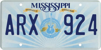 MS license plate ARX924