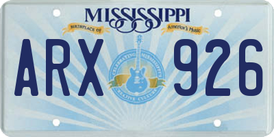 MS license plate ARX926