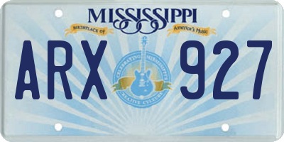 MS license plate ARX927