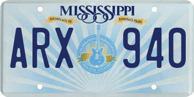 MS license plate ARX940