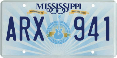 MS license plate ARX941