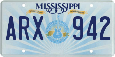 MS license plate ARX942
