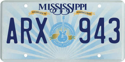 MS license plate ARX943