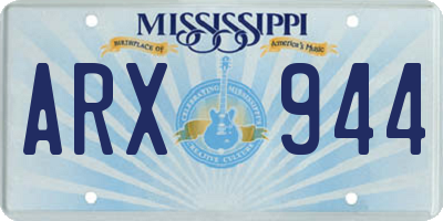 MS license plate ARX944