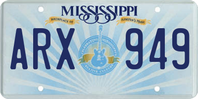 MS license plate ARX949