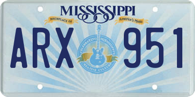 MS license plate ARX951