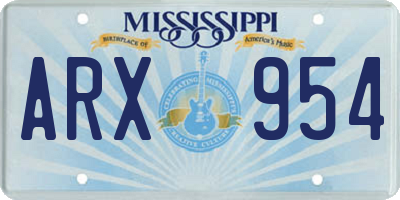 MS license plate ARX954