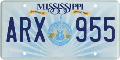 MS license plate ARX955