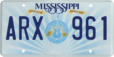 MS license plate ARX961