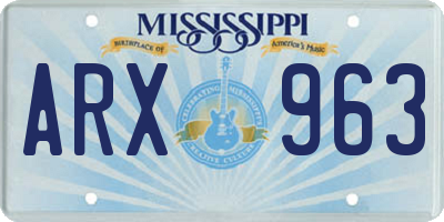 MS license plate ARX963
