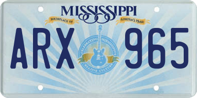MS license plate ARX965
