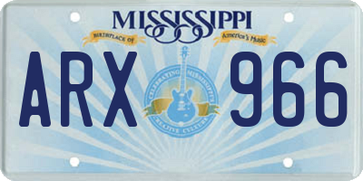 MS license plate ARX966