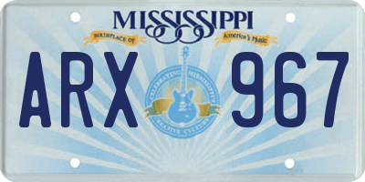 MS license plate ARX967