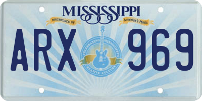 MS license plate ARX969