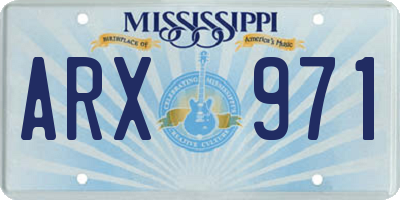 MS license plate ARX971